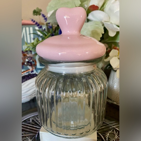 🆕💘 PINK HEART LID DECORATIVE GLASS CANDY & TRINKET JAR. BRAND NEW! - Picture 11 of 11